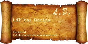 Létai Dorina névjegykártya